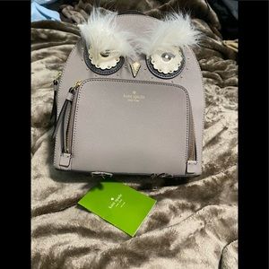 Kate spade owl backpack (straps adjustable)- gray